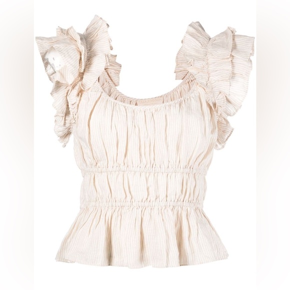 ULLA JOHNSON PALOMA TOP - SAND SZ 8 285$ - Picture 3 of 10